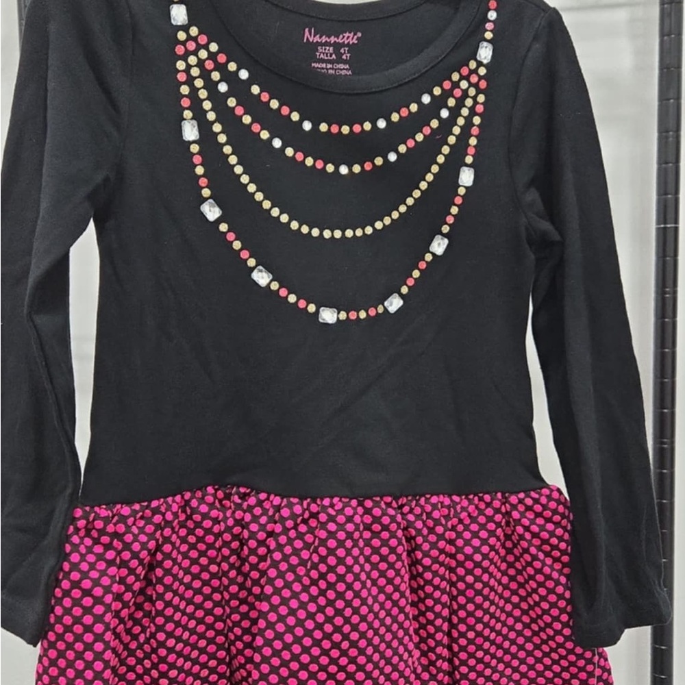 Nannette Black and Pink Kids Dress
